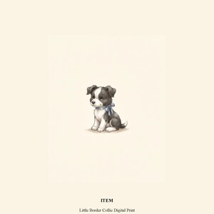 Vintage Border Collie Wall Art Print – Cozy Nursery Decor | Little Dogs Collection image 5