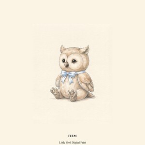 Vintage Owl Wall Art Print – Cozy Nursery Decor | Little Ones Collection imagem 2