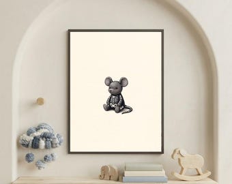 Vintage Spooky Mouse Wall Art Print – Cozy Halloween Nursery Decor | A Little Bit Spooky Collection