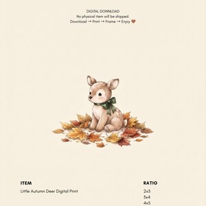 Vintage Autumn Deer Wall Art Print – Cozy Fall Nursery Decor | Sweater Weather Friends Collection imagen 2