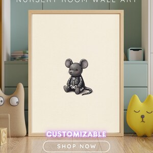 Vintage Spooky Mouse Wall Art Print – Cozy Halloween Nursery Decor | A Little Bit Spooky Collection bild 5
