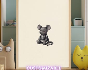 Vintage Spooky Mouse Wall Art Print – Halloween Nursery Decor | A Little Bit Spooky Collection