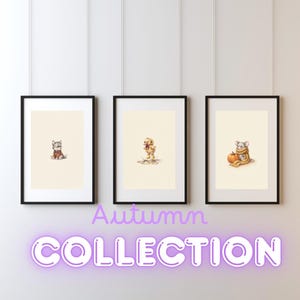 Vintage Autumn Deer Wall Art Print – Cozy Fall Nursery Decor | Sweater Weather Friends Collection imagen 3