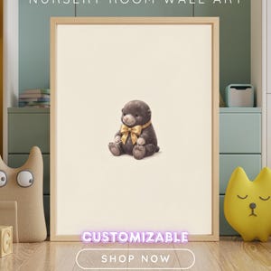 Vintage Mole Wall Art Print – Neutral Nursery Decor | Little Ones Collection image 1