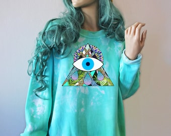Illuminati Evil Eye Tie Dye Sweater
