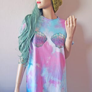 Mermaid Shells Pastel Tie Dye T-Shirt image 6