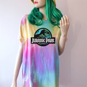 Jurassic Green Pastel Tie Dye T-Shirt Rainbow