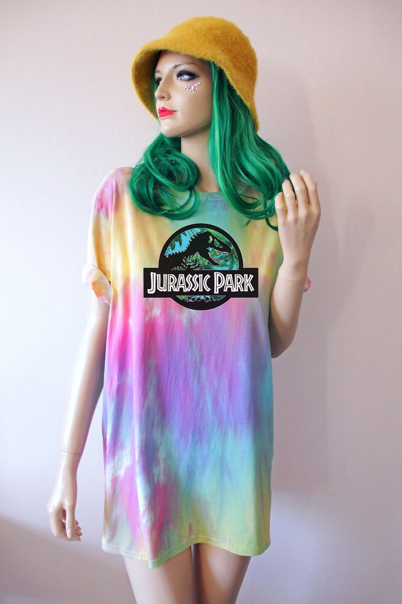 Jurassic Rainbow Pastel Tie Dye T-Shirt image 1