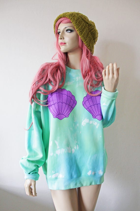 Ariel Green Purple Mermaid Tie Dye Sweater Etsy
