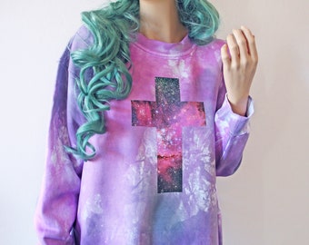 Celestial Cross Tie Dye Sweater