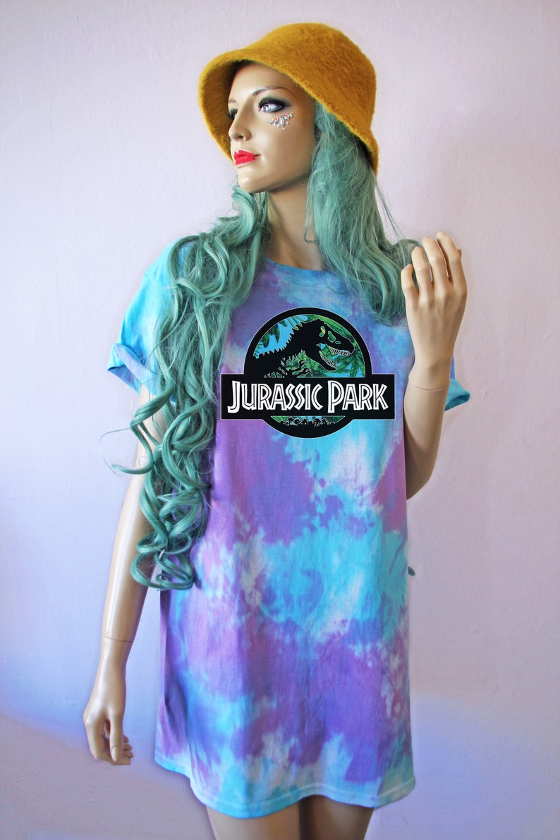 Jurassic Rainbow Pastel Tie Dye T-Shirt Purple & Blue