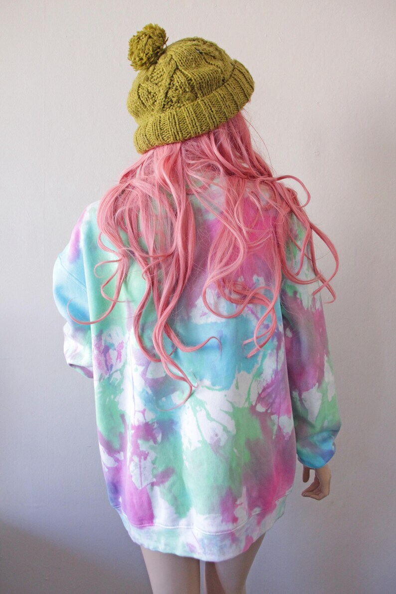 Glitter Effect Weed Tie Dye Sweater image 4