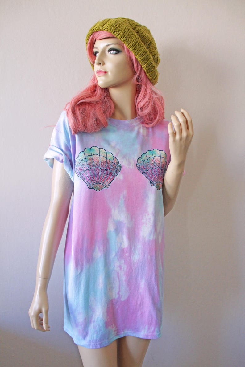 Mermaid Shells Pastel Tie Dye T-Shirt image 1