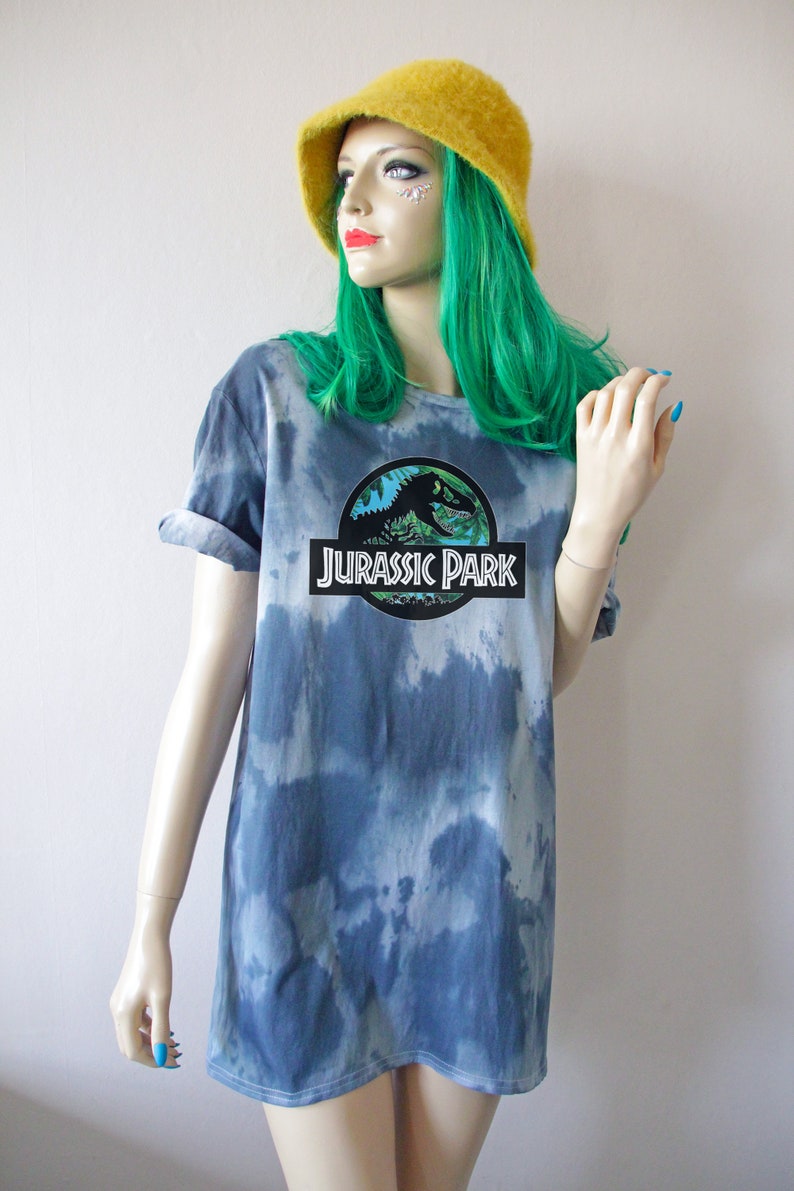 Jurassic Green Pastel Tie Dye T-Shirt Black & Grey