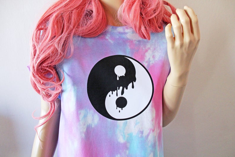 Melting Yin Yang Rainbow Tie Dye T-Shirt image 7