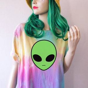 Alien Rainbow Pastel Tie Dye T-Shirt image 2