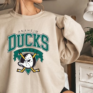 Custom ANAHEIM MIGHTY DUCKS 90s Vintage Throwback Home Sweatshirt Hoodie 3D  - Bring Your Ideas, Thoughts And Imaginations Into Reality Today