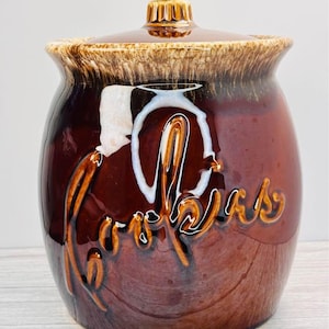 Vintage Hull Pottery Brown Drip Cookie Jar
