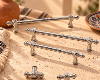 Handles for Cabinets and Drawers, Vintage Silver Pulls, French Antique Hardware for Dresser Vanity Kitchen Cabinets
