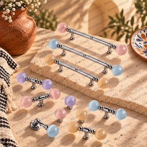 Crystal Cabinet Pulls, Silver Drawer Handles, French Furniture Hardware, Luxury Kids Wardrobe Cabinet Handles