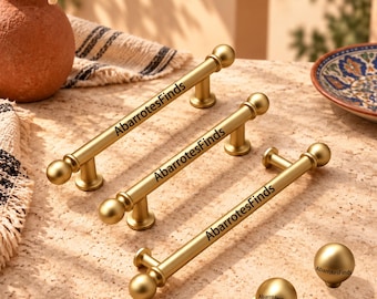 Cabinet Handles, Gold Drawer Pulls, Modern Luxury Zinc Alloy Hardware for Kitchen Cabinets Dresser Wardrobe Vanity