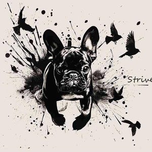 Französische Bulldogge Grußkarte - Süße Hundekarte zum Geburtstag, zum Feiertag oder zu anderen Anlässen