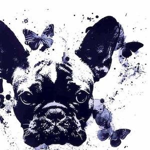 Französische Bulldogge Grußkarte - Süße Hundekarte zum Geburtstag, zum Feiertag oder zu anderen Anlässen