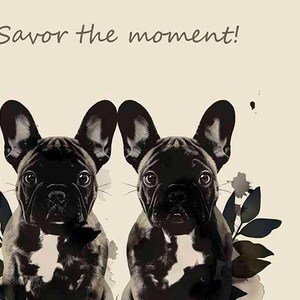 Französische Bulldogge Grußkarte - Süße Hundekarte zum Geburtstag, zum Feiertag oder zu anderen Anlässen