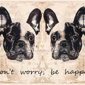 Französische Bulldogge Grußkarte - Süße Hundekarte zum Geburtstag, zum Feiertag oder zu anderen Anlässen