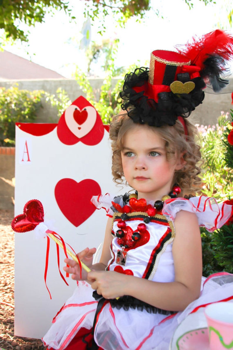 Mad Hatter Hat MINI Top Hat QUEEN of HEARTS Circus Party | Etsy