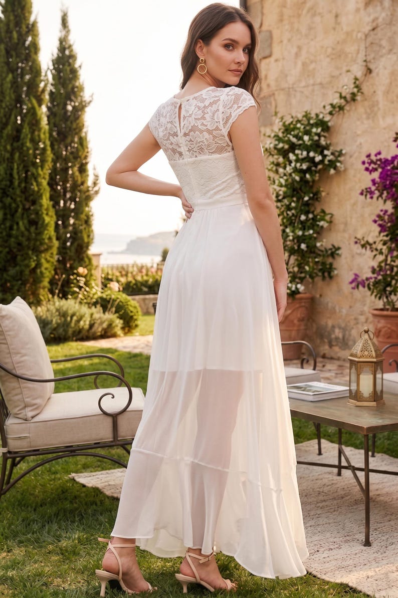 Tea Length Wedding Dress, Courthouse Wedding Dress, Civil Wedding Dress Tea Length Wedding Dress, Courthouse Wedding Dress, Civil Wedding Dress