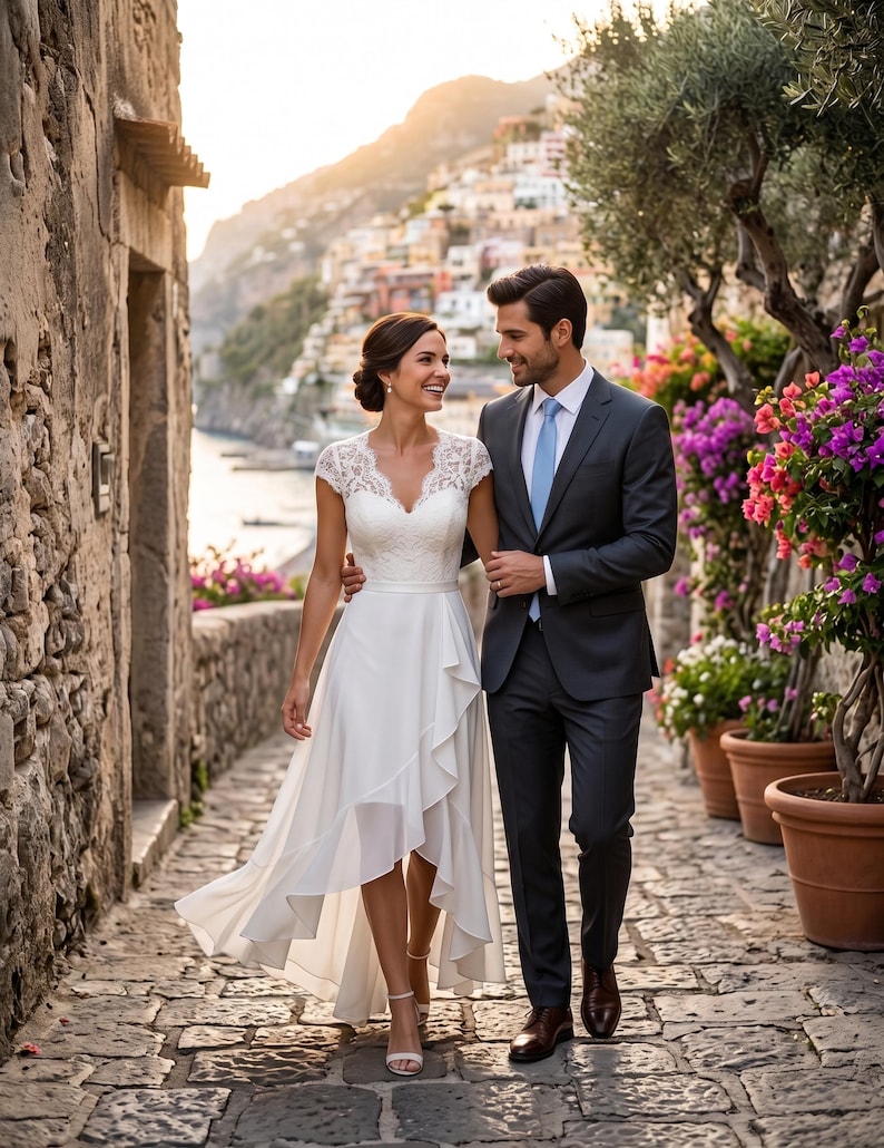Tea Length Wedding Dress, Courthouse Wedding Dress, Civil Wedding Dress Tea Length Wedding Dress, Courthouse Wedding Dress, Civil Wedding Dress