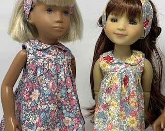 Conjunto de vestido clásico sin mangas, diadema y pantalones para muñecas Sasha de 16/17" y Ruby Red Fashion Friends.