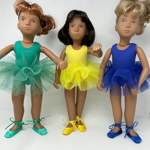 New colours available - Ballet Tutu and Leotard Outfit for Sasha, Ruby Red FF, Zwergnase Junior 45cm, GFAT, Sasha Baby or Toddler doll