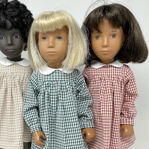 Long Sleeved Classic Gingham Dress Outfit for Sasha doll Girl, Toddler or Baby.