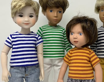 Sale Discontinued colours - Striped T-shirts for 16/17" Sasha/Gregor, Sasha Baby and Toddler or Muller Wichtel 30/32cm