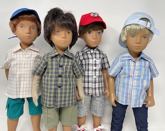Camisas casuales a cuadros para muñecas Sasha o Gregor de 16/17 pulgadas.