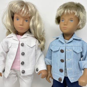 Denim or Linen look Jacket for 16" or 17" Sasha doll or Girl for all time doll