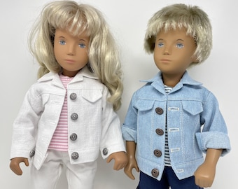 Chaqueta con aspecto de mezclilla o lino para muñeca Sasha de 16" o 17" o muñeca Girl for all time.