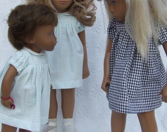 Choice of *Colour* Short Sleeved Classic Gingham Dress Outfit for Sasha doll Girl, Toddler or Baby.