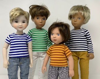 Ready to ship - Striped T-shirts for 16/17" Sasha/Gregor, Sasha Baby and Toddler or Muller Wichtel 30/32cm