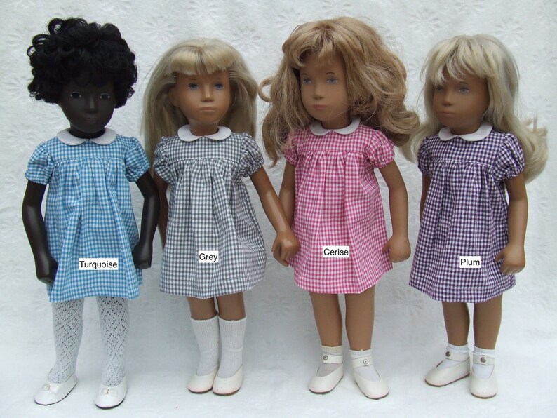 Short Sleeved Classic Gingham Dress Outfit for Sasha doll Girl, Toddler or Baby. image 3