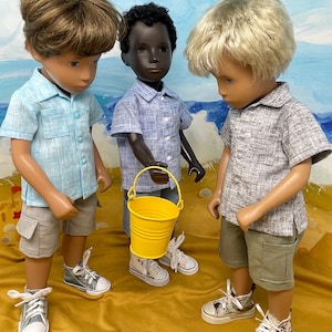Linen look Casual Shirts for 16/17&quot; Sasha or Gregor dolls
