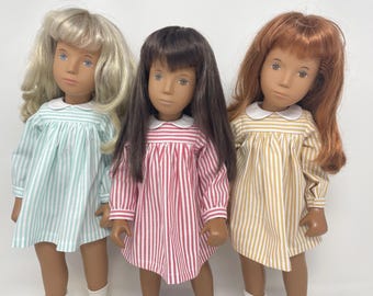 Long Sleeved Candy Stripes Dress Outfit for Sasha doll Girl, Toddler or Baby.