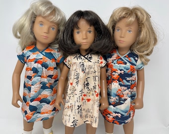 Vestido cruzado estilo japonés para niñas Sasha de 16/17 pulgadas.