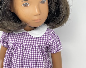 Vestido clásico de cuadros vichy de manga corta para muñeca Sasha, niña, niña pequeña o bebé.