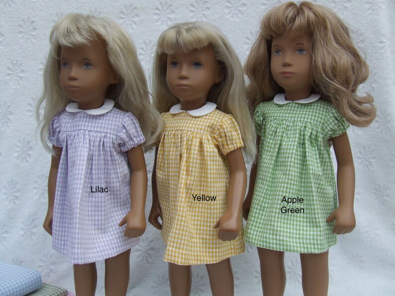 Short Sleeved Classic Gingham Dress Outfit for Sasha doll Girl, Toddler or Baby. image 2