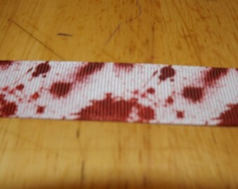 blood splatter 7/8" Grosgrain Ribbon by the yard