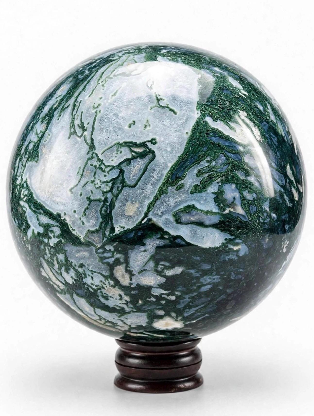 Moss agate sphere - Etsy 日本