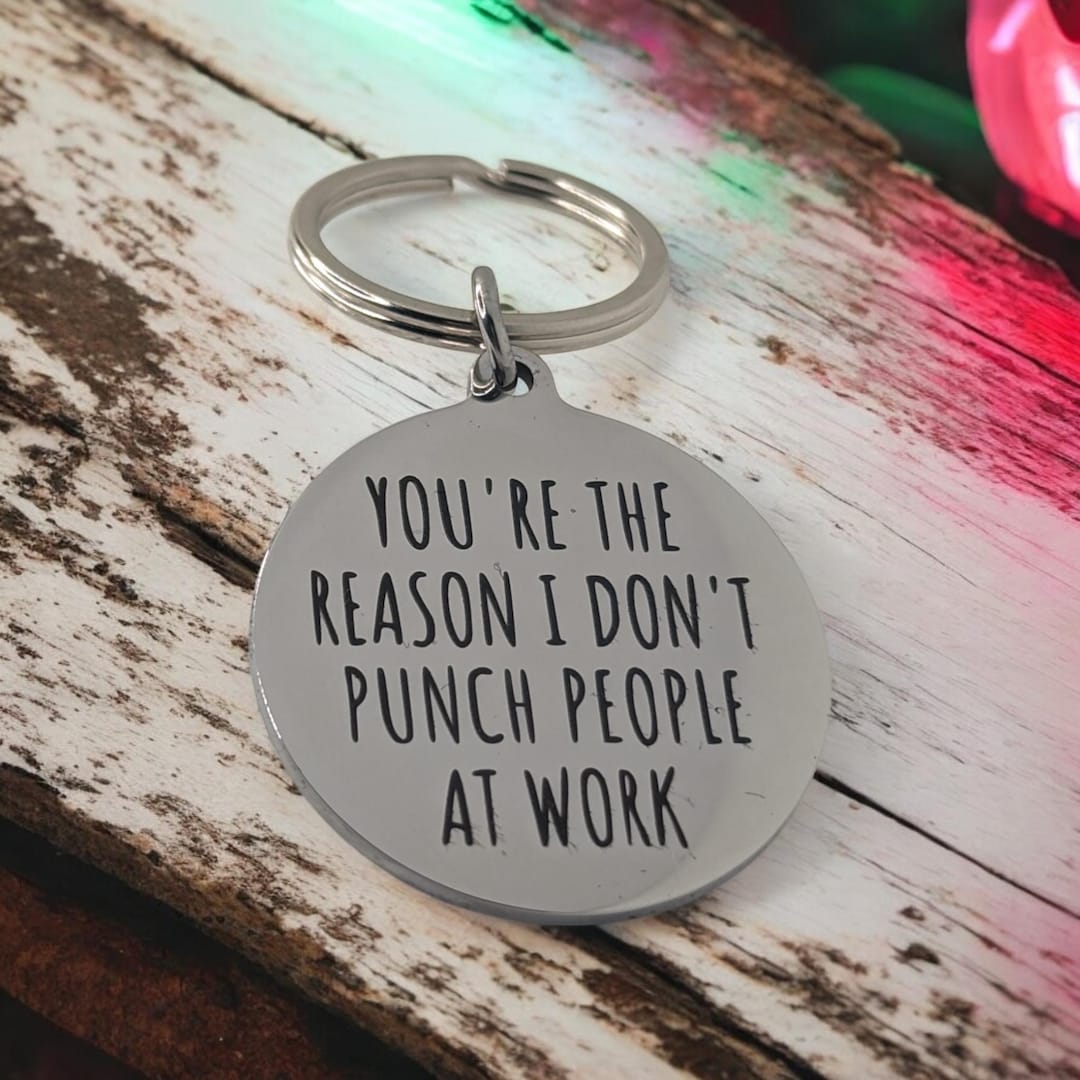 Humour Key Rings Funny Engraved Stainless Steel Keyring: 'you're the Reason' - Etsy